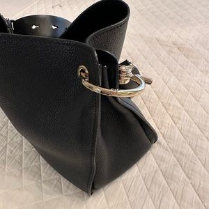Salvatore Ferragamo authentic Gancini shoulder bag,natural grain calfskin